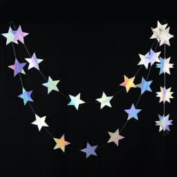 Laser Mirror Paper Star Dot Garland for Wedding Kids 1st Mermaid Birthday Party Decoration Baby Shower Christmas Hanging Banner