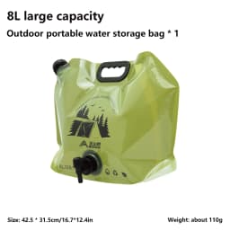 BISINNA Outdoor Mini Folding Water Bag Camping 8L Large Capacity Portable Water Bag Thickened Soft Food Grade Water Storage Bag