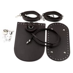 1set Diy Handmade Backpack Women Shoulder Bag Accessories Leather Bag Strap Bottom Cover With Hardware For Crochet Handbag