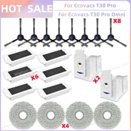 Fit For Ecovacs T30 Pro Omni / T30 OMNI, Ecovacs T30e Pro, YEEDI M12 ULTRA PLUS/M12 Pro+ Parts Brush Filter Bag Mop Cloth