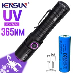 365/395nm UV Flashlight Zoom Type-C USB Rechargeable Black Light For Identification,Pet Urine Detection,Scorpion With Battery