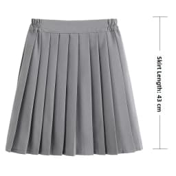 Black Midi Pleated Skirt Student Uniform Style JK Skirt Elastic Waist Polyester Fiber Casual Wear Summer Season