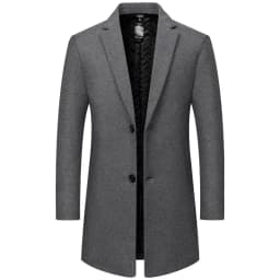 BROWON Brand 2026 Winter Elegant Woolen Coat Man Thicken Navy Color Smart Casual Outdoor Long Overcoat for Men Wollmantel