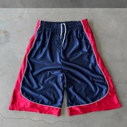 Retro Contrasting Bright Seven inch Mid Length Pants with Drawstring and Elastic Waistband, Wide Legs, Loose Fit Sports Shorts