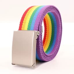 3.8X120cm Simple Design Stripe Rainbow Style Male and Female Students Youth Casual Canvas Jeans Women Belt Clothing Accessories