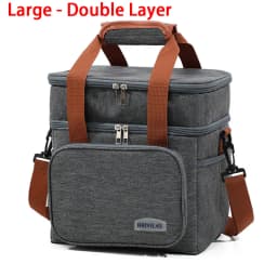 Insulated Lunch Box for Men & Women Collapsible Leakproof Double Cooler Bag Large Capacity Travel Camping Lunch Bags for Work