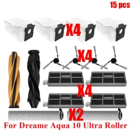 Acccessories Fit For (Dreame Aqua 10 Ultra Roller) Vacuum Parts Main Roller Brush Side Brush Cleaner Filter Dust Bag Roller Mops