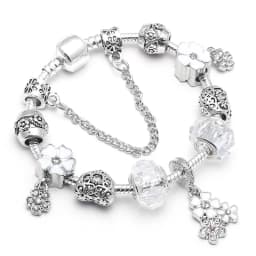 2024 Trendy Silver Cokor Love Key Charm Bracelet With Murano Glass Beads Bracelets For Women Wife Jewelry Pulseras Dropshipping