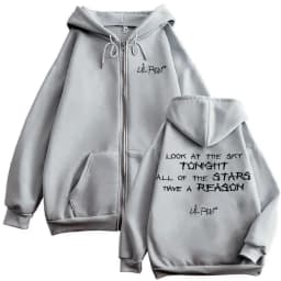 Lil Peep Look At The Sky Tonight All of The Stars Have A Reason Zipper Hoodie Men Women Hip Hop Fashion Pop Music Zip Up Jacket