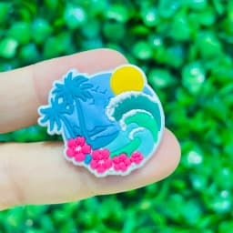 1-23Pcs Parrot Aloha Hawaii Summer Vibes DIY Kids Shoes Button Charms Hula Flowers PVC Buckle Clog Decorations