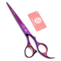 Purple Dragon Dog Grooming Scissors 6.5" 7" Stainless Up Curved Scissors Professional Pet Shears Chunker Thinning Scissors Z3002