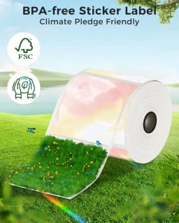 M110 M200 M221 2' Color Circle Thermal Sticker Label Self-Adhesive Round Direct Sticker Label for DIY Logo Design QR Code 1 Roll