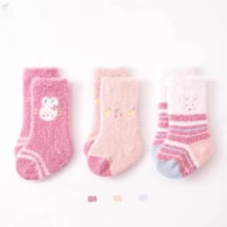 3 Pairs Winter Thicken Baby Socks Cute Rabbit Bear Plush Middle Tube Socks For Newborn Warm Boy Girl Long Socks