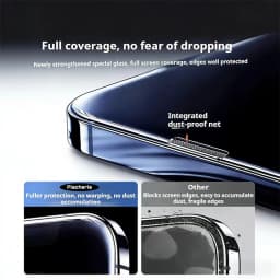 Cut Edge 0.5mm Privacy Tempered Glass For iPhone 18 Duo 17 15 16 Pro Max Plus Screen Protector Anti Dust Mesh Luxury Full Cover