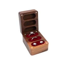 Walnut Wooden Ring Box for Proposal Blank Wood Earring Rings Jewelry Boxs Engagement Ring Box Wedding Ring Box Anniversary Gifts