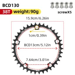 VXM Road Bicycle Folding Bike 130BCD Crank Aluminum Narrow Wide Chainring 38 42 48 52 60T Chainwheel Disc Sprocket Tooth Single