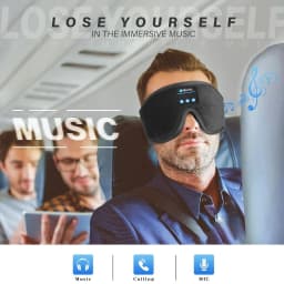 Bluetooth 5.3 Sleep Mask Headphones, Wireless Music Sleeping Eye Masks, Comfort for Side Sleepers, Cool Gadget & Unique Gift
