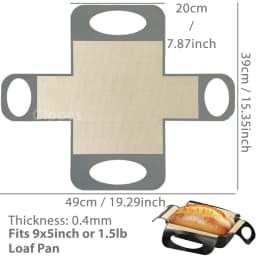 Reusable Silicone Bread Loaf Pan Liners, Nonstick Long Handles Bread Pan Baking Mats, for 9x5inch Bread Pans, Heat Resistant
