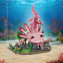 998PCS Creative Aquatic Amphibian Axolotl Model Building Blocks Construction Bricks Toy Gift For Adult
