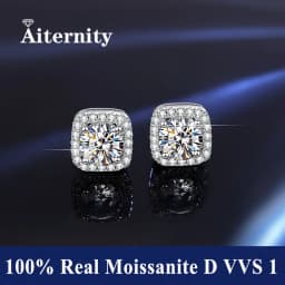0.5-1CT Testing Passed Moissanite And Zircon Earrings for Men Women S925 Silver Platinum Plated Bride Wedding Diamond Studs GRA
