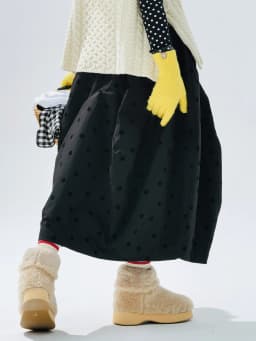 Retro Polka Dot Midi Skirt Loose & Slim - fitting A - line Daily Streetwear Casual & Free 255264