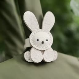 Cute Cartoon Bunny Bag Charm Adjustable DIY Bag Pendant PU Leather Solid Color Bag Decoration
