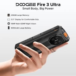 DOOGEE Fire 3 Ultra Rugged Phone 5.5" HD+ Display 24GB RAM+256GB ROM 8350mAh Battery UNISOC T7200 NFC Android15 Smartphone