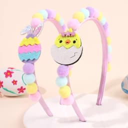 2Pcs Rabbit Fur Ball Headband Cute Rainbow Cartoon Unicorn Bow Hair Bands For Girls Children Kids Diadem Headdress Accessories
