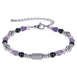 2026 Classic 6mm Tiger Eye Stone Hematite Beaded Bracelet Adjustable Stainless Steel Chain Bracelet for Men Women Jewelry Gifts