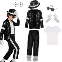 Kids Halloween Cosplay Superstar Singer Michael Jackson Clothes Dance Performance Children's Costume Boys Girls Outfits