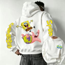 SpongeBob SquarePants Cartoon Anime 2026 New Spring and Autumn Men's and Women's Fashion Hooded Sports Hoodie