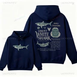 Great White Shark Hoodie Shark Sweatshirt Shark Conservation Hoody Marine Biologist Hoodie Unisex Shark Winter Clothes Women