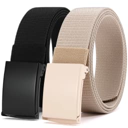 2PCS Men's and Women's Belt Military Nylon Adjustable Belt Outdoor Travel Tactical Belt, Metal Buckle Pants 125cm