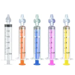 10ML Baby Nasal Syringe Set with 5 Silicone Heads Baby Nasal Aspirator Qucik Syringe Nose Cleaner Rinsing Tools for Infant Kids