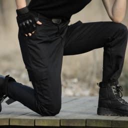 Black Utility Cargo Pants Sweatpants - Durable Work Trousers with Multi-Pockets, Comfort Fit for Outdoor Sports & Daily Casual