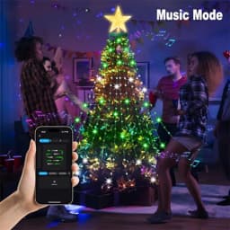 7FT 400LEDs Smart Christmas Tree Lights Fairy LED Lights with Star Topper DIY Color Changing App Remote for Christmas Tree Decor