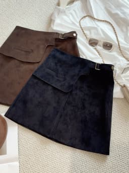 2026 Retro Vintage High Waist Wrap Mini Suede Skirt for Women Autumn Winter Solid A-line Korean Bodycon Casual Sheath Skirts Y2k