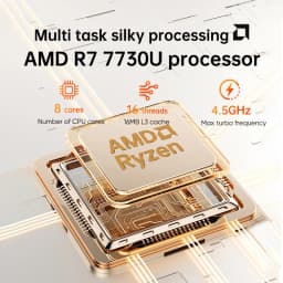 Topton Metal Palm Gaming Mini PC AMD Ryzen 7 7730U 5825U 5800U R5 7530U Office PC Mini Computer NVMe DDR4 Windows 11 WiFi6 BT5.2