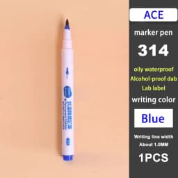 ACE 304 314 324T Dual Tip Quick Dry Oil Based Marker Pen for Lab Hospital Use Resistant to 75% Alcohol Professional Marking Tool