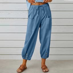 Women Cotton Linen Pants 2023 Autumn Solid Color Elastic Waist Loose Straight Trousers Female Harajuku High Waist Wide Leg Pants