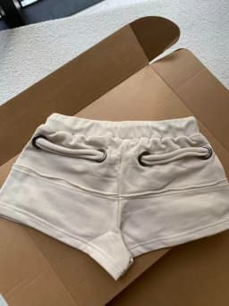 Korean Spice Girl Retro Gray Zipper Drawstring Short Sweatpants Design Sense Low Waist Super Shorts Women