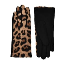 Leopard Print Fashion Personality Women‘s Winter Keep Warm Gloves Touch Screen Thickened Windproof Suede Not Bloated