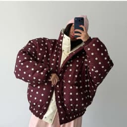 Chic Women's Elk Printed Reversible Padded Coats Hooded Full Sleeve Zip-up Pocket Cotton Jacket 2026 Winter Warm Thicken Outwear