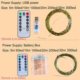 5M-30M LED String Fairy Lights USB/Battery Remote Copper Green Wire LED Lamps For Wedding Christmas Tree Garland Party Decor