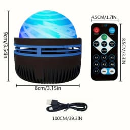 LED Starry Sky Projector Light with Remote Control USB Colorful Christmas Night Light for Magic Ball Stage KTV Room Decorations
