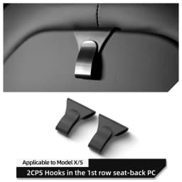 LUCKEASY for Tesla Model X S 2024 2026 Front Seat Backrest Hook Sundries Storage Organizer Convenient Hanging Hook Accessories