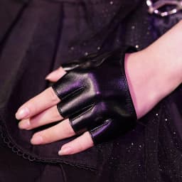 1 Pair Black Pu Leather Half Finger Gloves For Gothic Punk Rock Lolita Harajuku Stage Performance Cosplay Women Fingerless Glove