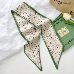 Korean green headband long small silk scarf for Women, Soft Comfort Elastic Headband, Workout Daily Casual Evening Gift Chic