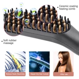Portable Heated Hair Straighteners Mini Beard Straightener Comb Electric Flat Iron For Men Long And Short Hair Straightener