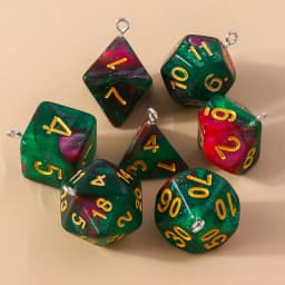 Leslie 7pcs/set Colorful Different Number Acrylic Dice Charms Game Props Multi-faceted Digital Dice for DIY Jewelry Making